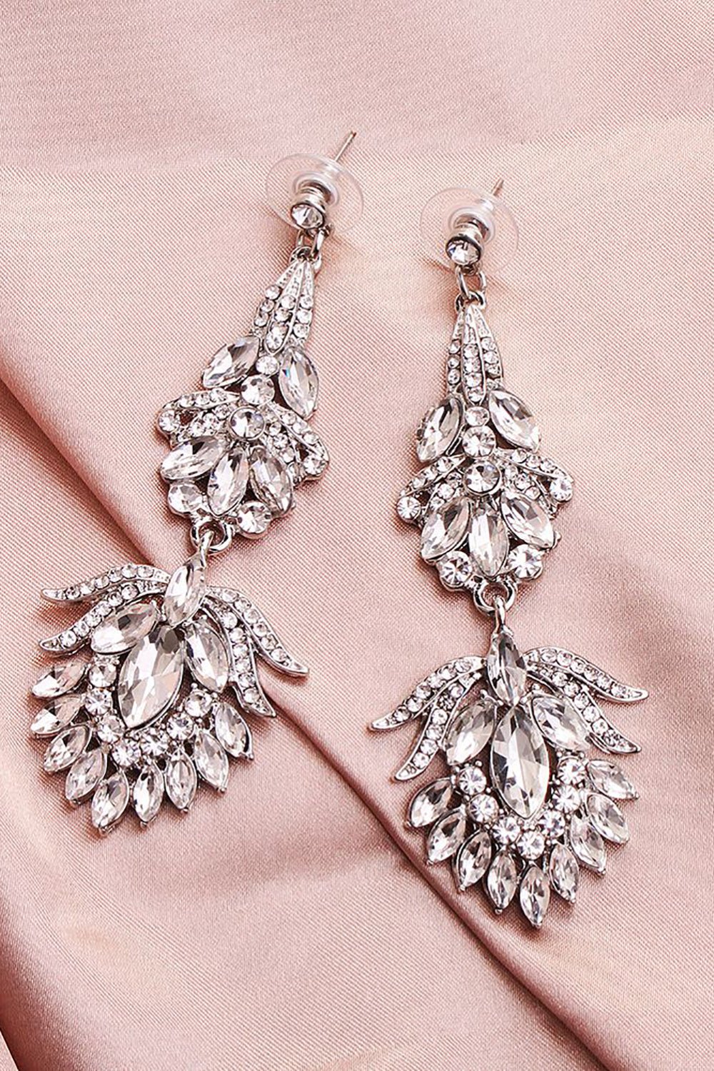Simple Rhinestone Bridal Earrings - Image 5