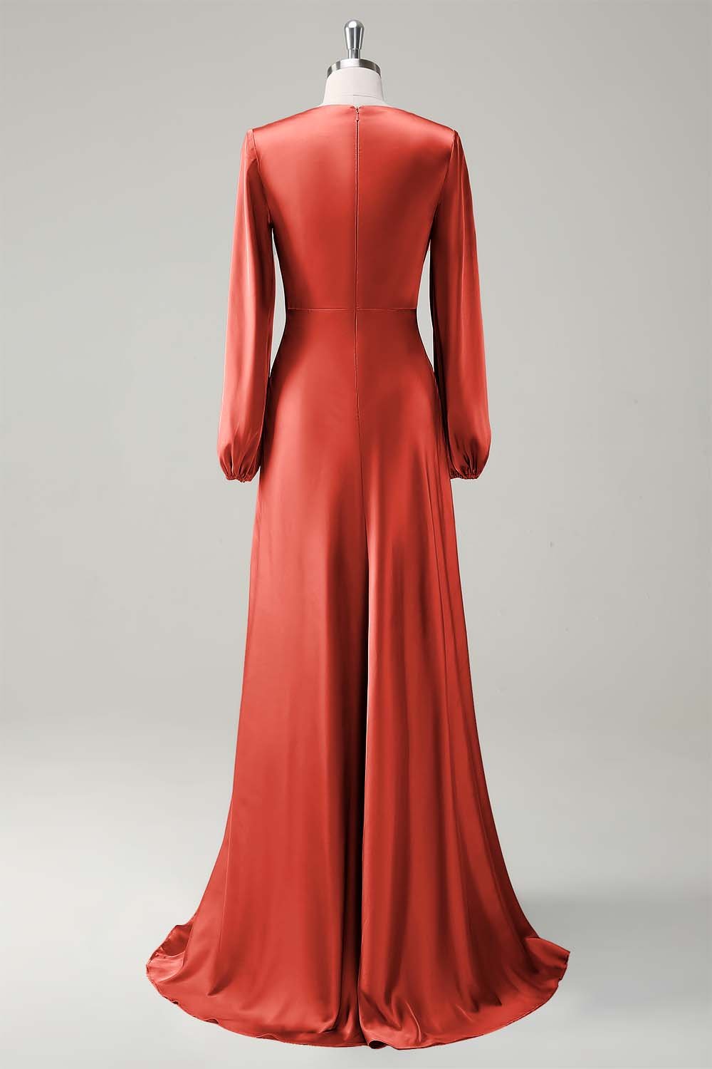 Modest Long Sleeve Round Neck Sage Bridesmaid Dress - Image 24