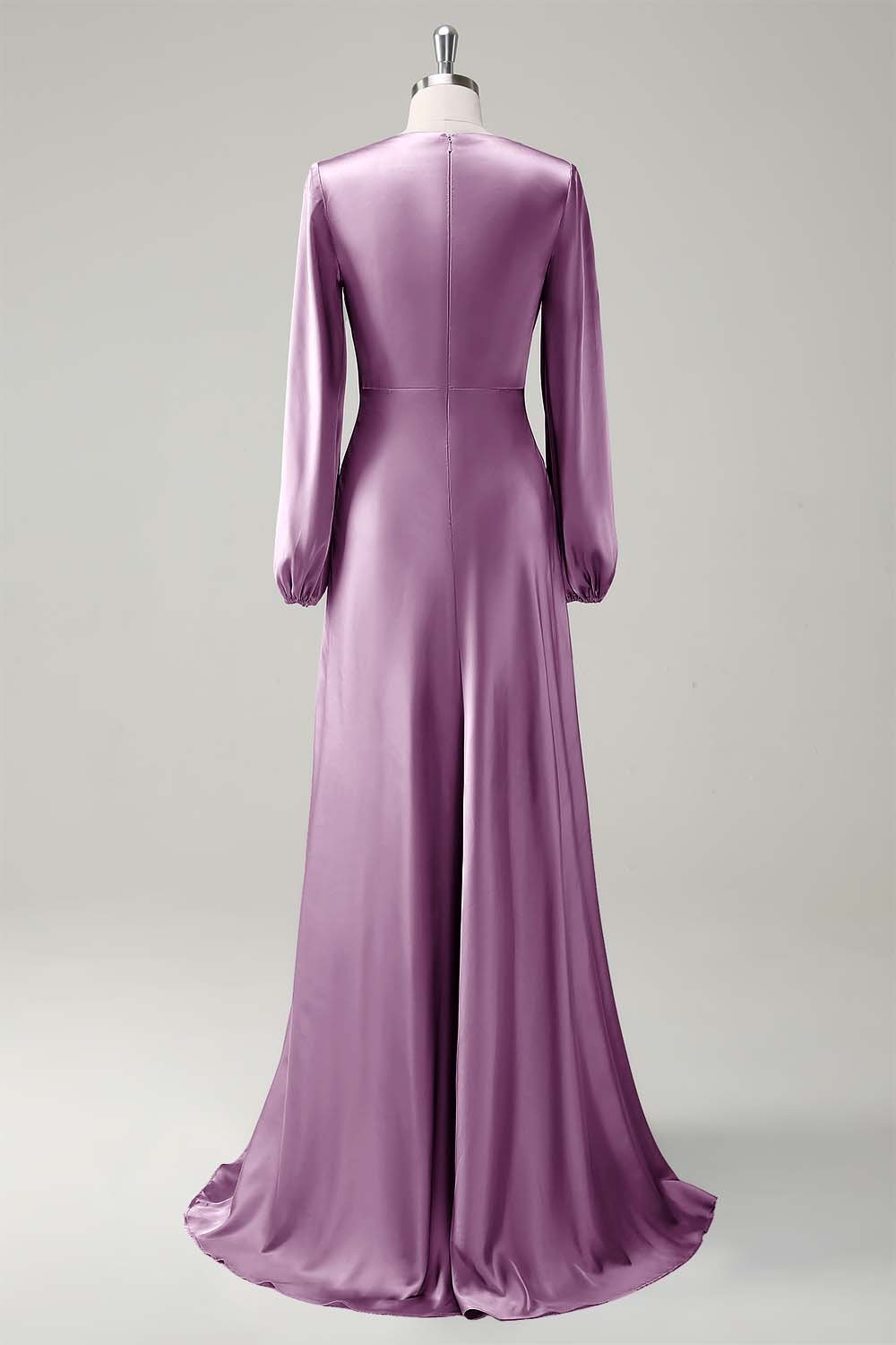 Modest Long Sleeve Round Neck Sage Bridesmaid Dress - Image 26