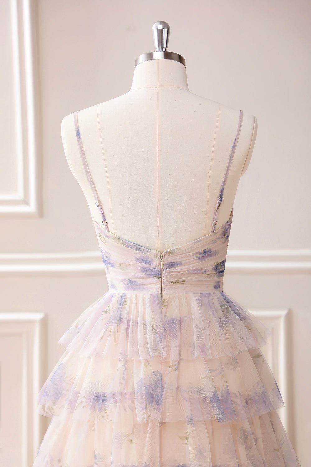 Lavender Flower Tiered Princess Maxi Dress - Image 5